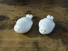 アザラシ メモスタンド オブジェ 2個