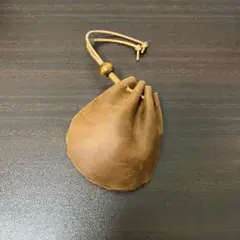 レザー　巾着袋