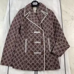CELINE セリーヌ マカダム レザートリミング デニム ジャケット 42 CELINE セリーヌ マカダム レザートリミング デニム ジャケット 42