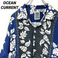 N-5054 OCEAN CURRENT アメリカ古着 アロハシャツ 半袖 L