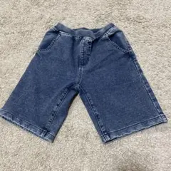 GU ダークブルー デニム風 ハーフパンツ140