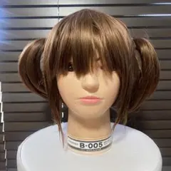 クラッセ製 ツインテール イエローブラウン 茶色 バンス付 コスプレウィッグ