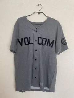 VOLCOM グレー ボタンアップシャツ