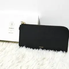 ラシット長財布　レザー　　　美品 ラウンドファスナー黒　　ブラック