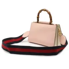グッチニムフェアバンブーハンドバッグ2WAYショルダーバッグレザーパールピンク
