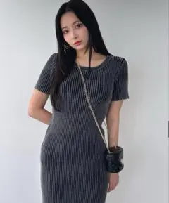 GRL ブリーチロゴ刺繍ニットワンピース[tu1397]