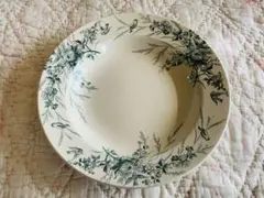 フランス アンティーク クレイユモントロー LINOTTE プレート グリーン