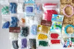 カラフルビーズセット　ラメ入りあり／約32mmの存在感サイズ
