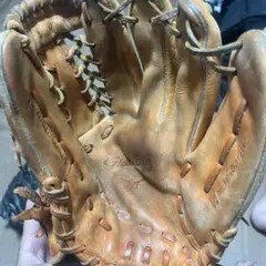 Mizuno オレンジ レザー グローブ