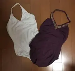 レオタード 白 紫 Mサイズ