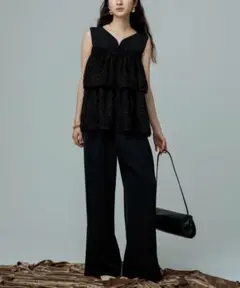 ADAM ET ROPE' 【WEB限定】ベアペプラムオールインワン