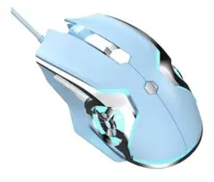NACODEX AJ120 ブルー ゲームマウス 有線 6ボタン4段階調節可能