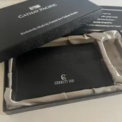 cerruti1881 カードケース 型押し レザー ブラック セルッティ