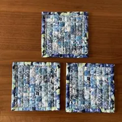 パッチワークコースター3枚セット　ハンドメイド　リバティー生地使用