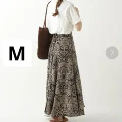 未使用 M レースアップ ペイズリー柄 総柄 スカート ペイズリー ロング