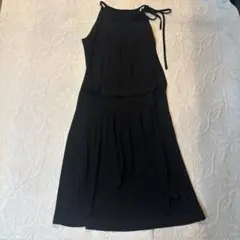 ピーアンドイーインターナショナル　黒ノースリーブロングワンピースM〜Ｌ
