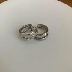シルバー ジルコニア ピアス シンプル