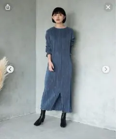 AUNT MARIE’S前後2WAYミニプリーツロングスリーブワンピース 完売品