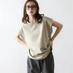 La-gemme フレンチスリーブ Tシャツ フリーサイズ 脇見え防止 半袖