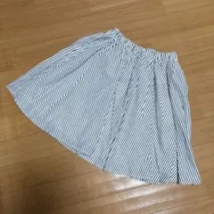 【美品】 ストライプ フレアスカート ひざ丈 イーハイフン