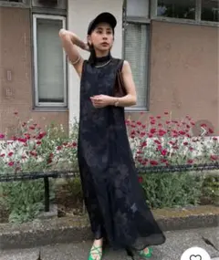 AMERI 2WAY FLOWER LAYERED SHEER DRESS