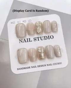 ハンドメイド ネイルチップ 10個セット ベージュ系　ショートタイプ　S