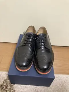新品未使用✨PaulSmith レザーシューズ　ウィングチップ　レザー　ネイビー Paul Smith ネイビーレザー ウィングチップシューズ