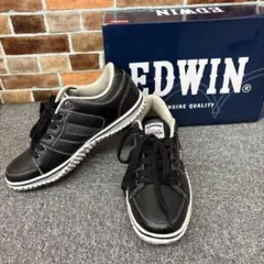 139.EDWIN エドウィン ローカットスニーカー ブラック 25.5cm