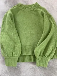 ニット　黄　もふもふ