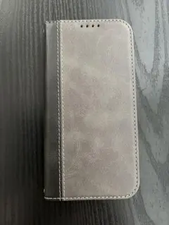 iPhone用手帳型ケース グレー×ブラック