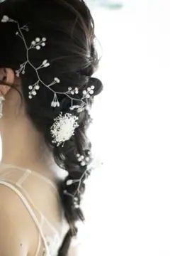 ヘッドドレス ウェディング ヘアアクセサリー 3点