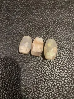 天然石　樽型パーツ　３点