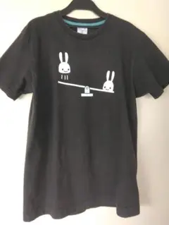 CUNE キューン Tシャツ Mサイズ 黒　ウサギ　シーソー　古着