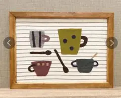 布　切り絵　「cups」