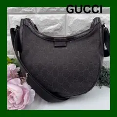 GUCCI ヴィンテージ ショルダーバッグ gg柄 キャンバス×レザー