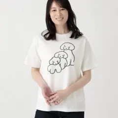 新品　アフタヌーンティー　てらおかなつみ　3DOGS Tシャツ　オフホワイト