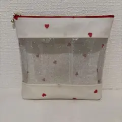 スケルトンポーチ20 ハート柄