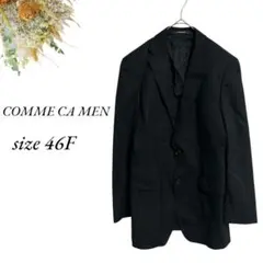 COMME CA MEN スーツ上下セット46F ブラック ストライプ3958