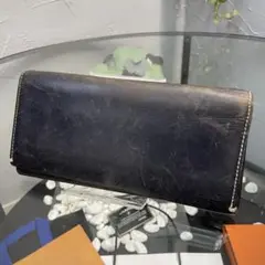 Paul Smith黒いレザー長財布 使用感あり