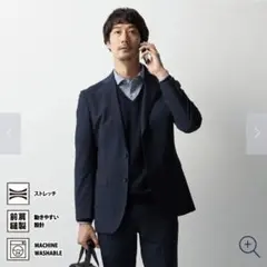 オリヒカ スマート ビズ ジャケット 無地 ネイビー S