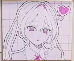 色紙　手書きイラスト　オリジナルイラスト