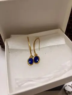 ビジュマムピアス　天然石ブルー