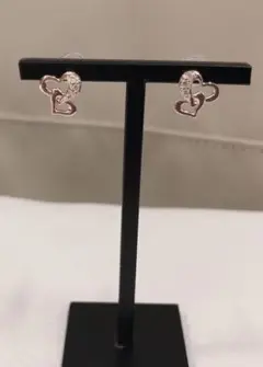 K10 ピンクゴールド ハート ダイヤモンドピアス 新品