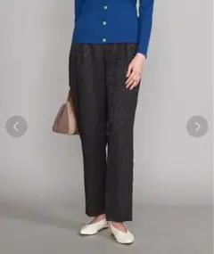 BEAUTY&YOUTH アラベスクジャカードタックテーパードパンツ