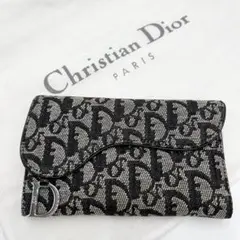 【極美品】クリスチャンディオール長財布 D金具 トロッター キャンバス 紺