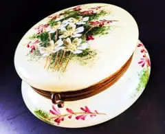 1890年代 モーゼルオパーリンセント硝子 勿忘草 蓋物 ボックス