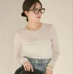 plage Flocky Mesh ロンT プラージュ　フロッキー 追加》Flocky Mesh ロンT（Tシャツ／カットソー）｜Plage