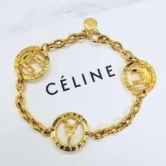 (B0191)CELINE ブレスレット 凱旋門 エッフェル塔 ゴールドメッキ