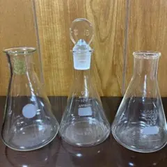 3点セット‼️昭和レトロ 薬瓶（滴瓶）栓 1個 PYREX 希少　三角フラスコ