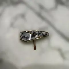 ヘアーカフ金具ゴールド大理石風おしゃれかっこいいかわいいオフィスカジュアル橋本環